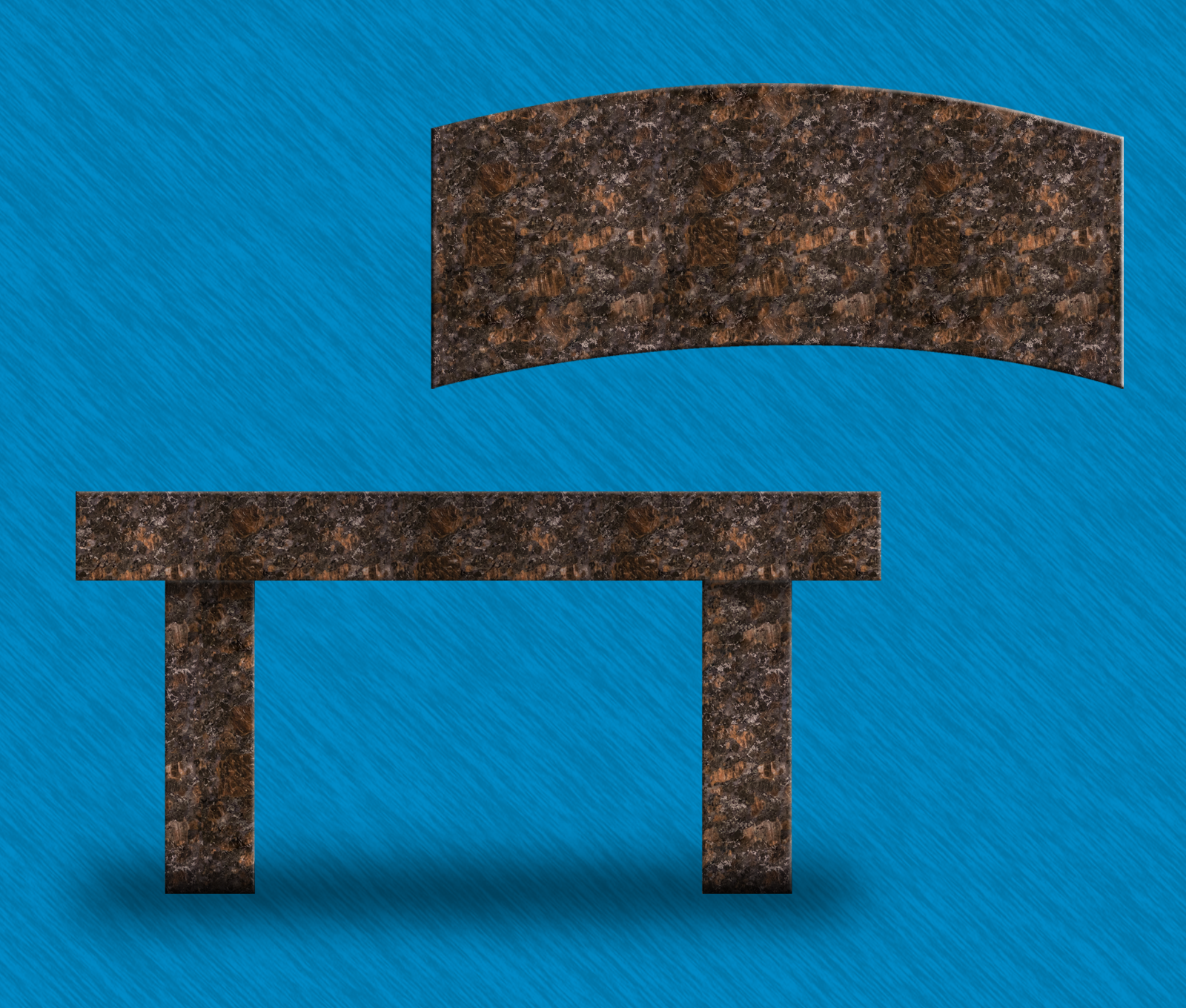 Leg Style Bench with Curved Seat